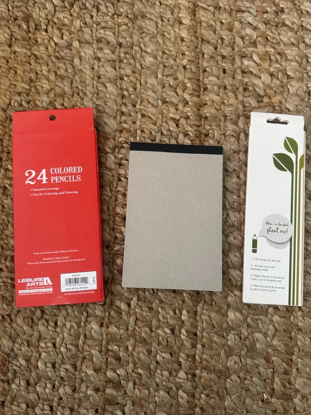 Eco colored pencils note pad mushroom stationary bundle